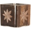 Theelichthouder - Kaarshouder goud 7x7x9 cm 6gl3211