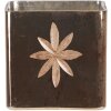 Theelichthouder - Kaarsenhouder goud 10x10x10 cm 6gl3212