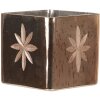 Theelichthouder - Kaarsenhouder goud 10x10x10 cm 6gl3212