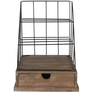 Brievenhouder met lade meerkleurig 26x32x36 cm 6h1978