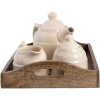 Dienblad met servies bruin 27x22x16 cm 6H1986