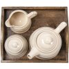 Dienblad met servies bruin 27x22x16 cm 6H1986