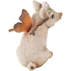 Decoratie Varken grijs 15x10x14 cm 6pr3354
