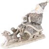 Decoratie kerstman op arreslee grijs 24x8x16 cm 6pr3472