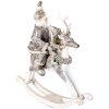 Decoratie kerstman op hobbelpaard grijs 20x7x22 cm 6pr3475