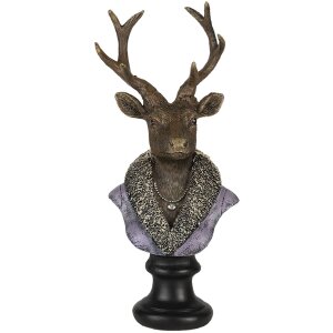 Decoratie hert veelkleurig 10x9x23 cm 6pr4612