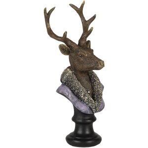 Decoratie hert veelkleurig 10x9x23 cm 6pr4612