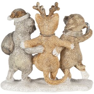Decoratie Hond en Kat veelkleurig 13x5x12 cm 6pr4633