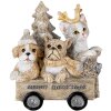 Decoratie Dieren in een Huifkar veelkleurig 9x7x11 cm 6pr4636