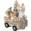 Decoratie Dieren in een Huifkar veelkleurig 9x7x11 cm 6pr4636