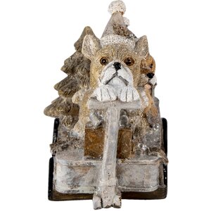 Decoratie Honden in een wagen veelkleurig 10x6x9 cm 6PR4637