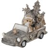 Decoratie Dieren in Auto veelkleurig 16x8x11 cm 6pr4639