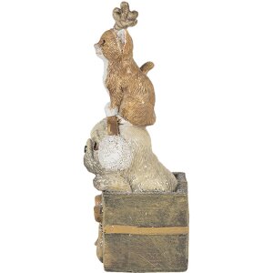 Decoratie Hond en Kat veelkleurig 5x5x13 cm 6pr4642