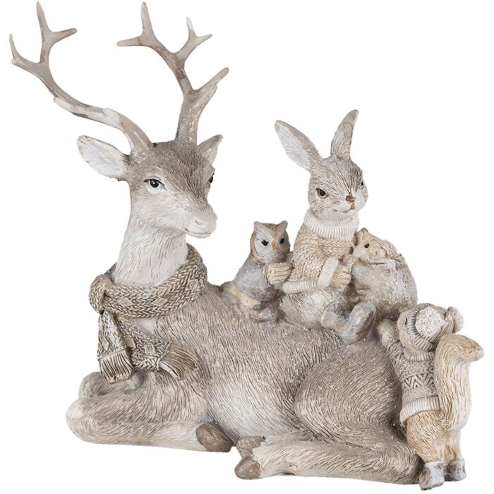 Decoratie Dieren grijs 20x10x16 cm 6pr4651
