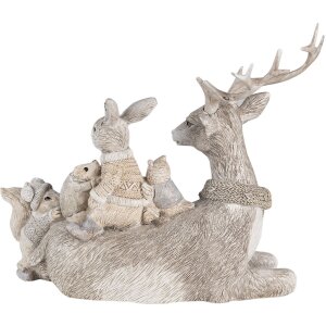 Decoratie Dieren grijs 20x10x16 cm 6pr4651