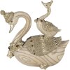 Decoratie zwanen beige 11x6x10 cm 6pr4687