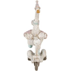 Decoratie gans op rol wit 14x6x19 cm 6pr4688