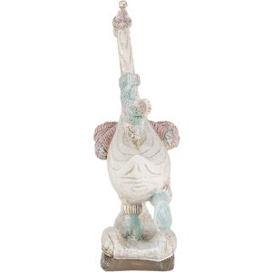 Decoratie gans op rol wit 14x6x19 cm 6pr4688