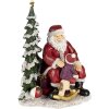 Decoratie kerstman met kind veelkleurig 16x13x22 cm 6pr4714