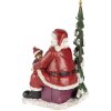 Decoratie kerstman met kind veelkleurig 16x13x22 cm 6pr4714