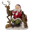 Decoratie Kerstman met dieren veelkleurig 18x13x19 cm 6pr4721