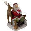 Decoratie Kerstman met dieren veelkleurig 18x13x19 cm 6pr4721