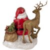 Decoratie Kerstman met dieren veelkleurig 18x13x19 cm 6pr4721