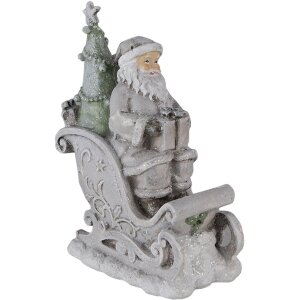 Decoratie kerstman in arrenslee zilver 10x6x13 cm 6pr4727