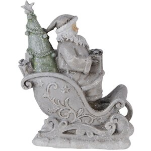 Decoratie kerstman in arrenslee zilver 10x6x13 cm 6pr4727