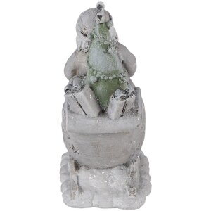 Decoratie kerstman in arrenslee zilver 10x6x13 cm 6pr4727