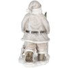 Decoratie kerstman met wagen zilver 12x8x15 cm 6pr4728