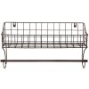Handdoekdrager met mand zwart 44x12x25 cm 6y4305
