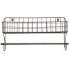 Handdoekdrager met mand zwart 44x12x25 cm 6y4305
