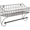 Handdoekdrager met mand zwart 44x12x25 cm 6y4305