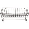 Handdoekdrager met mand zwart 44x12x25 cm 6y4305