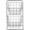 Legplank met manden zilver 22x22x41 cm 6y4555