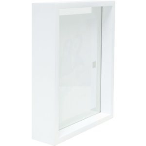 Glazen lijst met houten rand met glazen passepartout