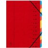 Exacompta Map Colorspan Karton met elastiek 12 vakken DIN A4 Rood