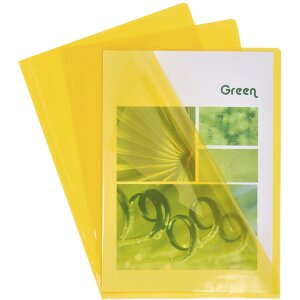 Exacompta pak van 100 dossiermappen glad en sterk PVC 130µ, DIN A4 geel