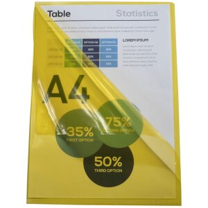 Exacompta pak van 100 dossiermappen glad en sterk PVC 130µ, DIN A4 geel