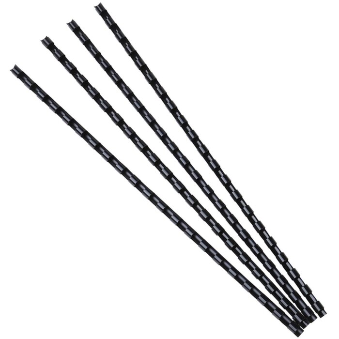 Exacompta 76101E 25 PVC bindspiralen 6mm voor DIN A4 zwart 21 ringen voor 20 vel