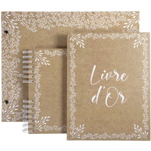 Gastenboek Kraft 27x22 cm gouden rand