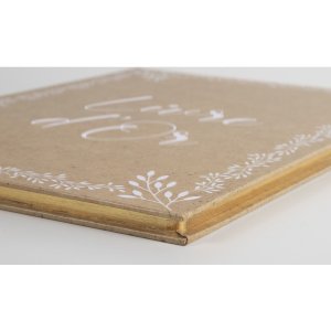 Gastenboek Kraft 27x22 cm gouden rand