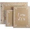 Gastenboek Kraft 27x22 cm gouden rand