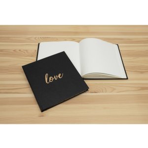 Gastenboek Love 21x19 cm zwart