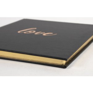 Gastenboek Love 21x19 cm zwart