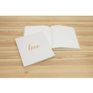Gastenboek Love 21x19 cm wit