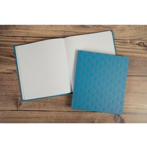Gastenboek Arty blauw 21x19 cm