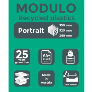 Exacompta ladebox MODULO A4 donkergrijs 10 open lades