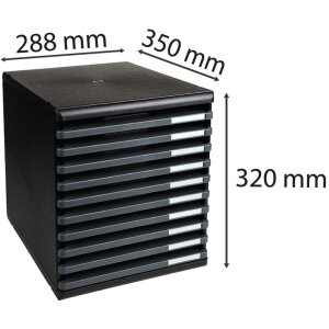 Exacompta ladebox MODULO A4 donkergrijs 10 open lades